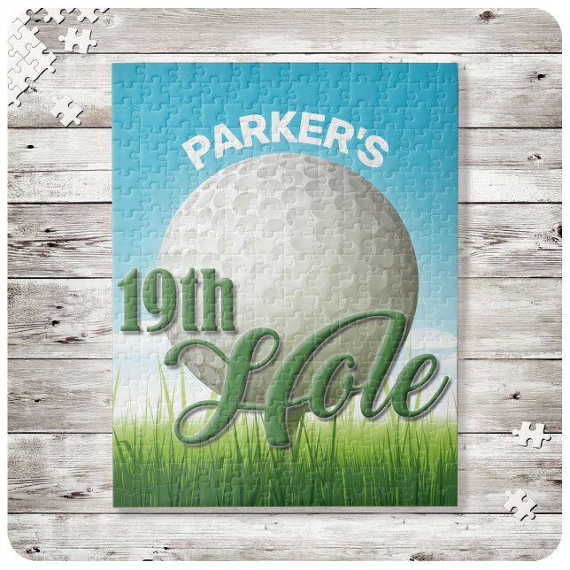 Personalisierter NAME Golfer Golf Pro Ball 19. Loc Puzzle (Von Creator hochgeladen)