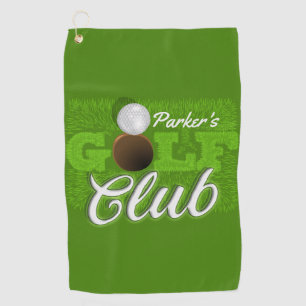 Personalisierter NAME Golfer Grün Golfplatz Club Golfhandtuch