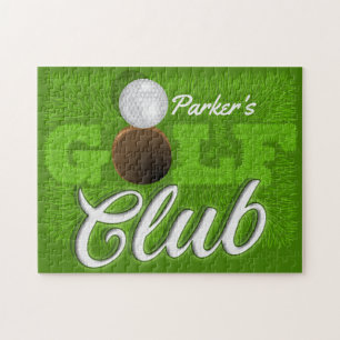 Personalisierter NAME Golfer Grün Golfplatz Club Puzzle