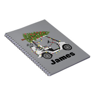 Personalisierter Name Golfer Weihnachten Golf Cart Notizblock