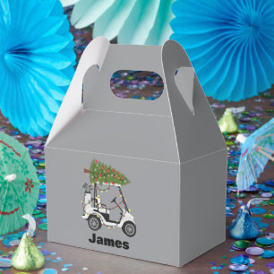 Personalisierter Name Golfer Weihnachten Golfwagen Geschenkschachtel