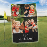 Personalisierter Name Golfklubs 4 Foto Collage Golfhandtuch<br><div class="desc">Personalisieren Sie mit Ihren 4 besonderen Fotos und benennen Sie den Namen in klassischer Typografie,  um ein einzigartiges Golfgeschenk zu schaffen und für jeden Golfer Sake zu erhalten. Entwickelt von Thisisnotme©</div>