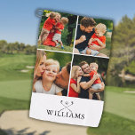 Personalisierter Name Golfklubs FotoCollage Golfhandtuch<br><div class="desc">Personalisieren Sie mit Ihren 4 besonderen Fotos und benennen Sie den Namen in klassischer Typografie,  um ein einzigartiges Golfgeschenk zu schaffen und für jeden Golfer Sake zu erhalten. Entwickelt von Thisisnotme©</div>