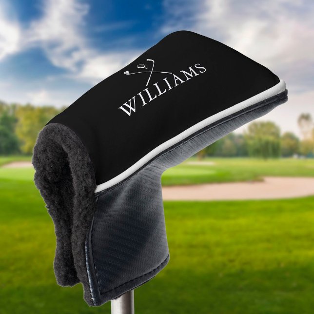 Personalisierter Name Golfklubs Schwarz/Weiß Golf Headcover (Von Creator hochgeladen)