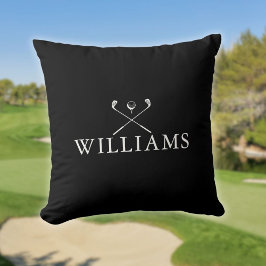 Personalisierter Name Golfklubs Schwarz/Weiß Kissen