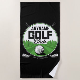 Personalisierter NAME Golfprofi Golfclub-Spieler  Strandtuch