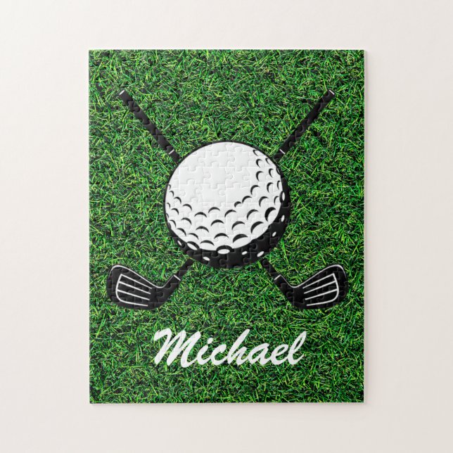 Personalisierter Name Golfschläger Kugel Golfer Go Puzzle (Vertikal)