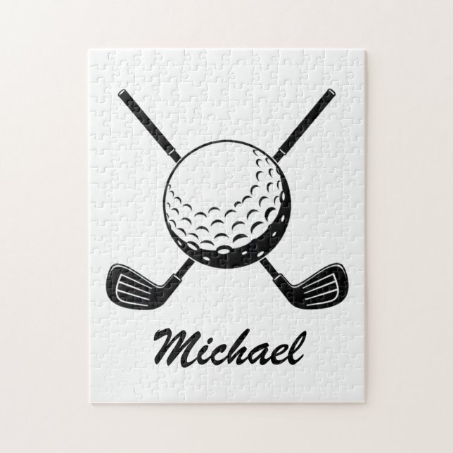 Personalisierter Name Golfschläger Kugel Golfer Go Puzzle (Vertikal)
