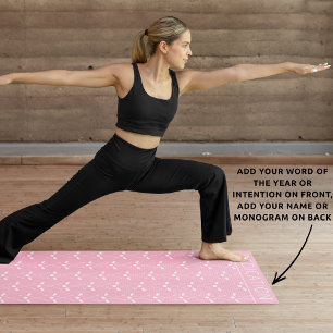 Personalisierter Name Golfschläger Muster Rosa Yogamatte