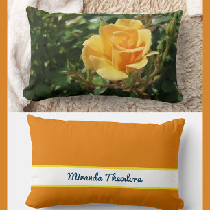 Personalisierter Name Gorgeous Yellow Rose Lendenkissen
