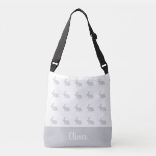 Personalisierter Name Graukaninchen-Babytasche Tragetaschen Mit Langen Trägern
