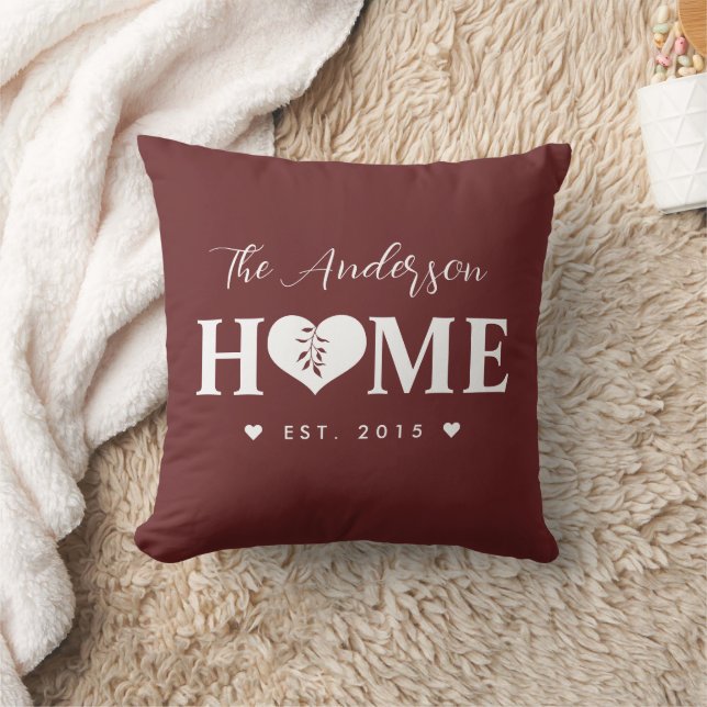 Personalisierter Name Grauroter HOME  Kissen (Decke)