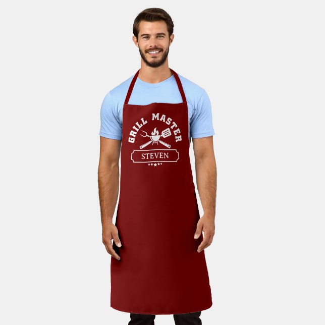 Personalisierter Name Grill Master Schürze (Getragen)