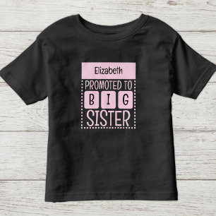 Personalisierter Name große Schwester pink Kleinkind T-shirt