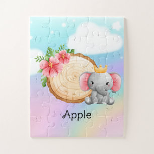 Personalisierter Name Großes Elephant-Puzzle Puzzle
