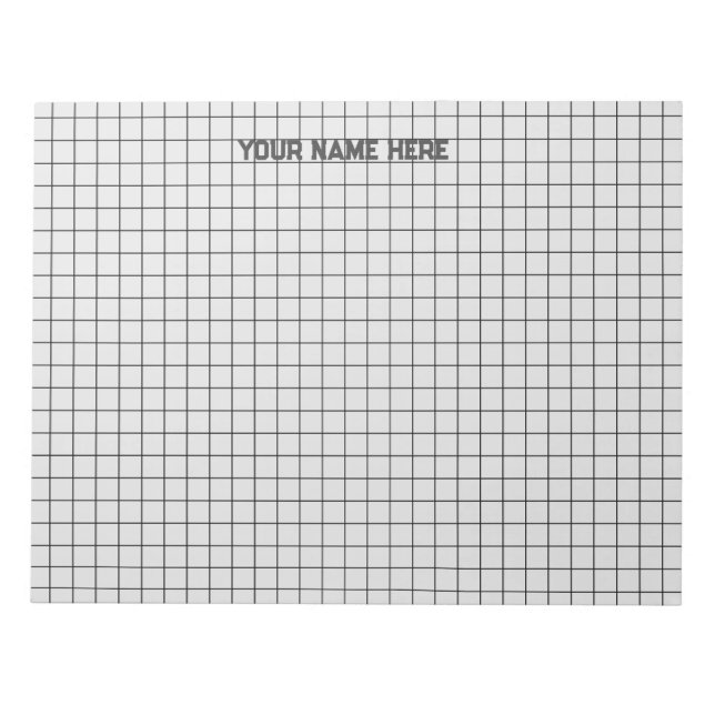 Personalisierter Name Grosses Graph Paper Notizblock (Vorderseite)