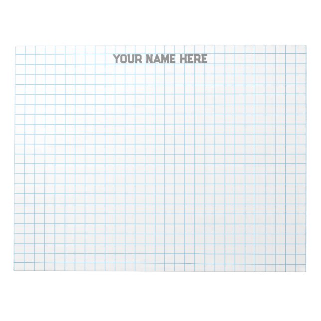 Personalisierter Name Grosses Graph Paper Notizblock (Vorderseite)