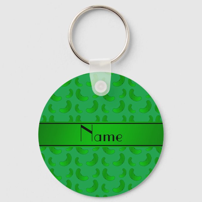 Personalisierter Name Grüne Pickeln Schlüsselanhänger (Vorderseite)