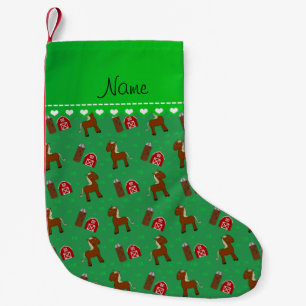 Personalisierter Name Grünpferde Kleiner Weihnachtsstrumpf