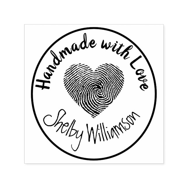 Personalisierter Name handgefertigt mit Liebe Herz Permastempel (Design)