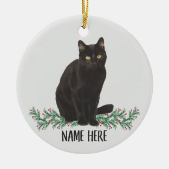 Personalisierter Name Havana Cat Black Gifts 2022  Keramik Ornament (Vorne)