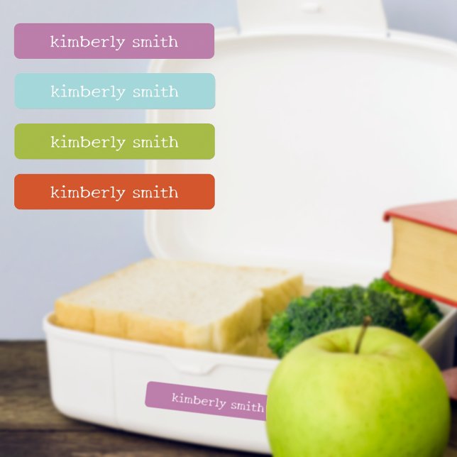 Personalisierter Name: hell und groovy Etiketten (Bright and Colorful School Name Labels)