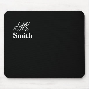 Personalisierter Name Herr Schwarz Mousepad