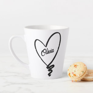 PERSONALISIERTER NAME HERZ-TASSE MILCHTASSE