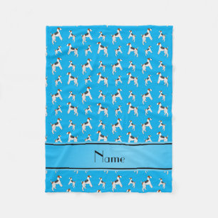 Personalisierter Name Himmelblau Fox Terrier Hunde Fleecedecke