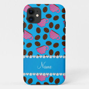 Personalisierter Name Himmelblau Pink Kaffeetassen Case-Mate iPhone Hülle