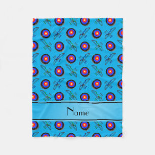 Personalisierter Name Himmelsblauer Bogenschießen Fleecedecke