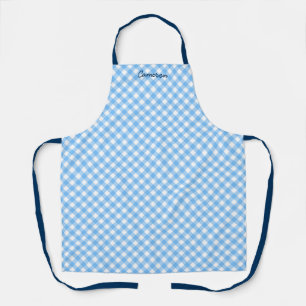 Personalisierter Name hinzufügen Baby Blue Gingham Schürze