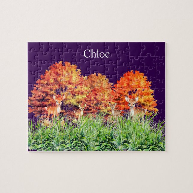 Personalisierter Name Hirsch Puzzle (Horizontal)