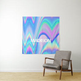 Personalisierter Name Holographic Wave Wandteppich