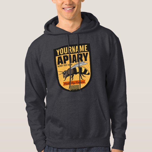 Personalisierter NAME Honey Bee Apiary Beehives Fa Hoodie (Vorderseite)