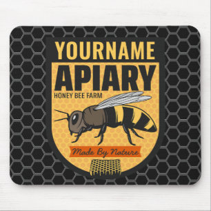 Personalisierter NAME Honey Bee Apiary Beehives Fa Mousepad