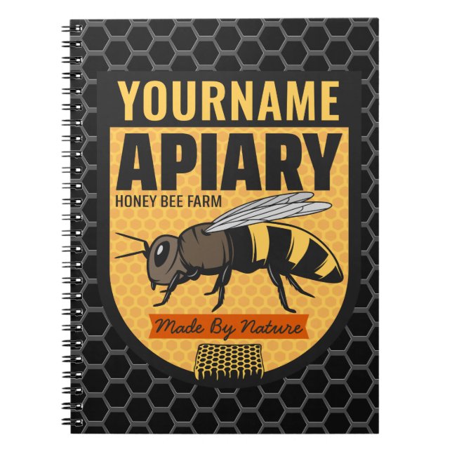 Personalisierter NAME Honey Bee Apiary Beehives Fa Notizblock (Vorderseite)