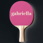 Personalisierter Name: Hot Pink Bold Typografy Tischtennis Schläger<br><div class="desc">Frische moderne Typografie Personalisierter Name Ping Pong Paddle in Hot Pink</div>