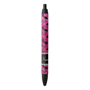 Personalisierter Name Hot Pink Glitzer extravagant Kugelschreiber