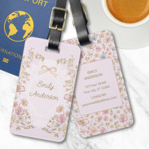 Personalisierter Name Hübsche Vintage-Blumen Flora