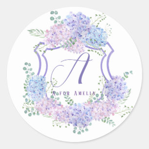 personalisierter Name Hydrangea Blume Aufkleber