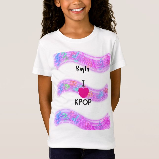 Personalisierter Name I Liebe K-Pop T-Shirt (Vorderseite)