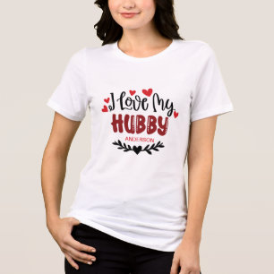 Personalisierter Name I Liebe Mein Hubby Tri-Blend Shirt
