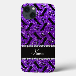 Personalisierter Name Indigo lila Glitzer Stiefel Case-Mate iPhone Hülle