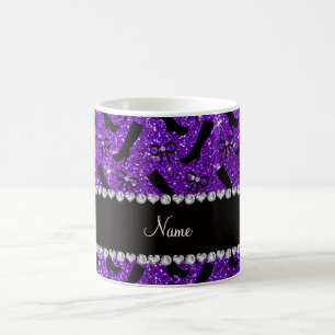 Personalisierter Name Indigo lila Glitzer Stiefel Tasse