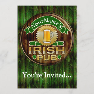 Personalisierter Name Irish Pub Sign St. Patrick's Einladung