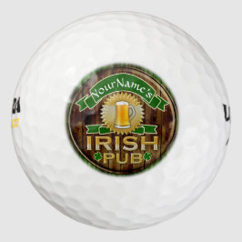 Personalisierter Name Irish Pub Sign St. Patrick's Golfball