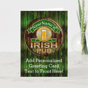 Personalisierter Name Irish Pub Sign St. Patrick's Karte