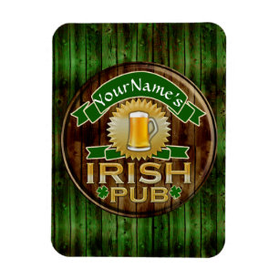 Personalisierter Name Irish Pub Sign St. Patrick's Magnet