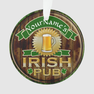 Personalisierter Name Irish Pub Sign St. Patrick's Ornament